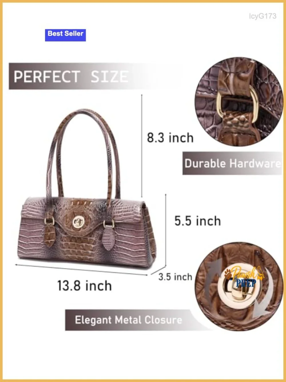 Women's Crocodile Pattern Top Handle Satchel Purse Faux Leather Tote